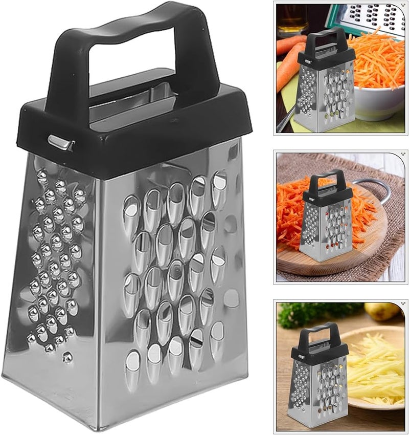 3Pcs Stainless Steel Kitchen Grater Set Multifunctional Vegetable Slicer Carrot Potato Cutter Handheld Black White Gray - Image 4